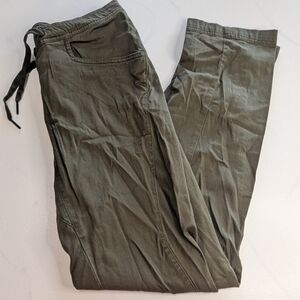 Black Diamond Womens Olive Green Hiking Climbing Pants Woven Stretch Pant Size 4